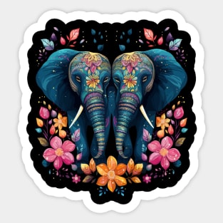 Elephant Couple Valentine Sticker